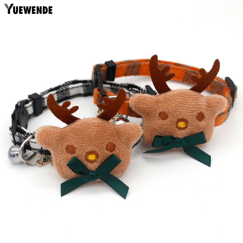 Yq.e Vòng Cổ Họa Tiết Caro Mềm Mại Có Chuông Dành Cho Thú Cưng