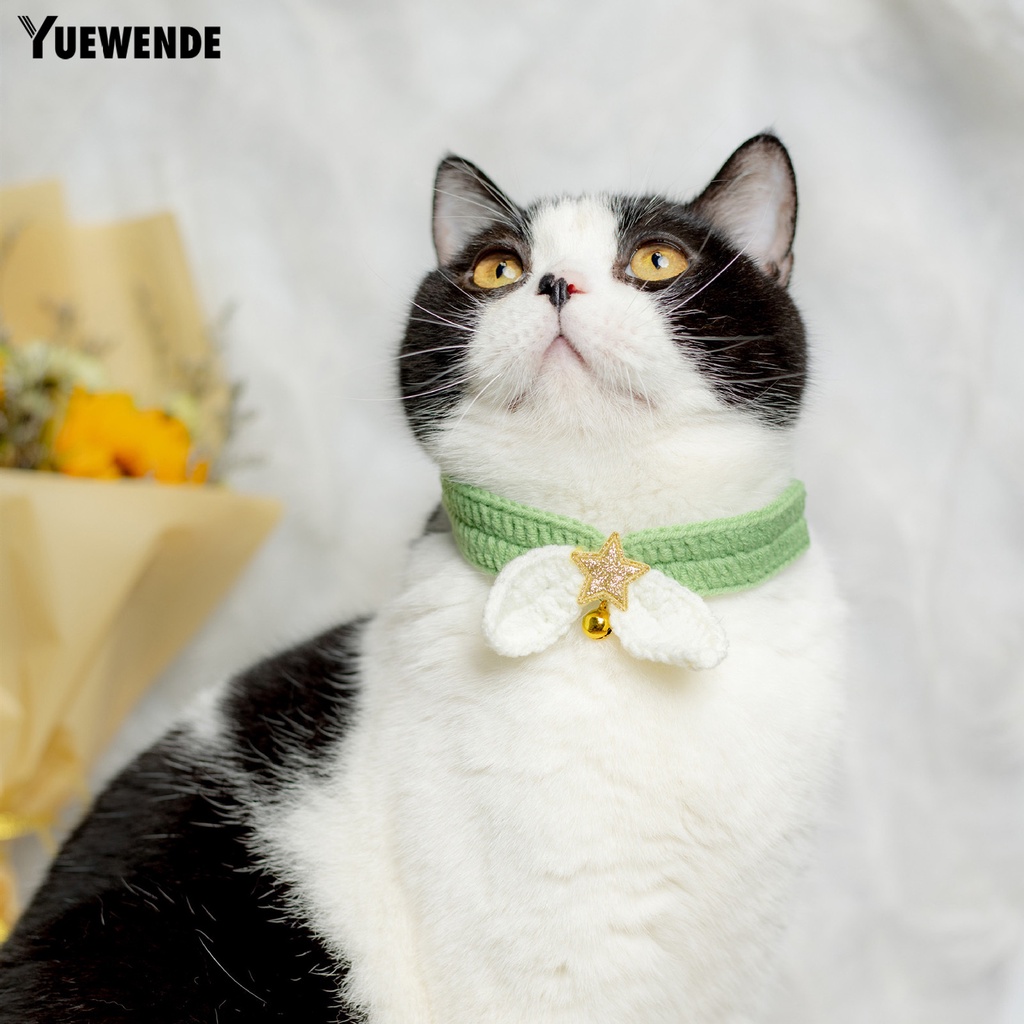 Yq.e Vòng Cổ Bằng Len Dễ Thương Trang Trí Chuông Làm Việc Tinh Tế Dành Cho Mèo Cưng