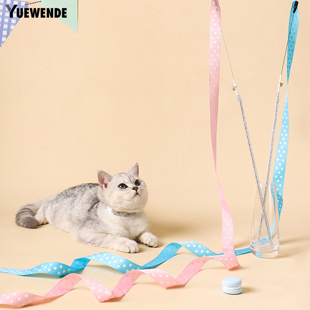 Gậy Đồ Chơi Gắn Dây Ruy Băng Dài Nhiều Màu Sắc Huấn Luyện Cho Mèo Cưng