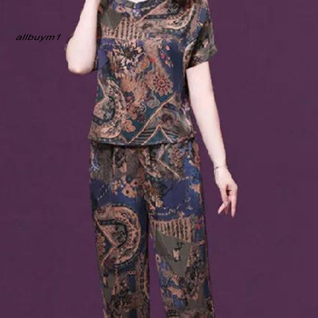 Set 2 Món Áo Tay Ngắn Phối Quần Dài Thời Trang Trẻ Trung