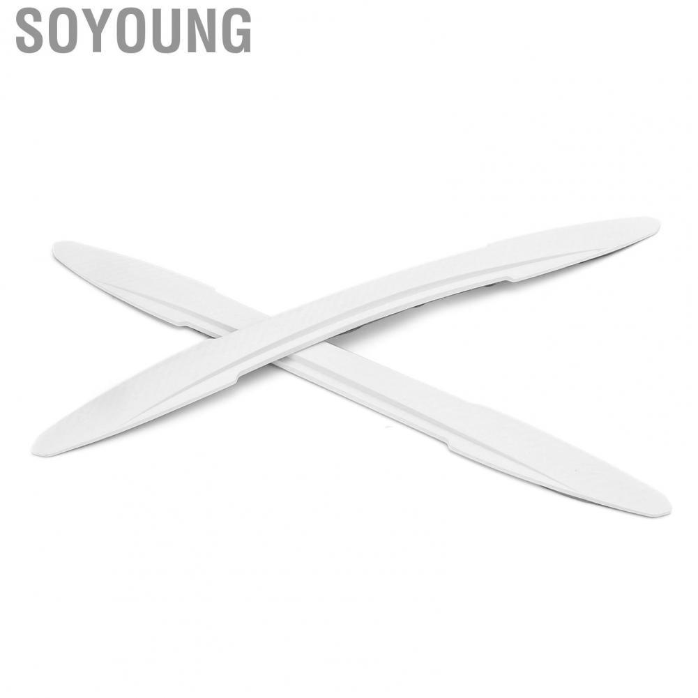 Soyoung Bumper Strip  White Carbon Fiber Rubber Material Guard 2pcs for Automobile Modification Universal