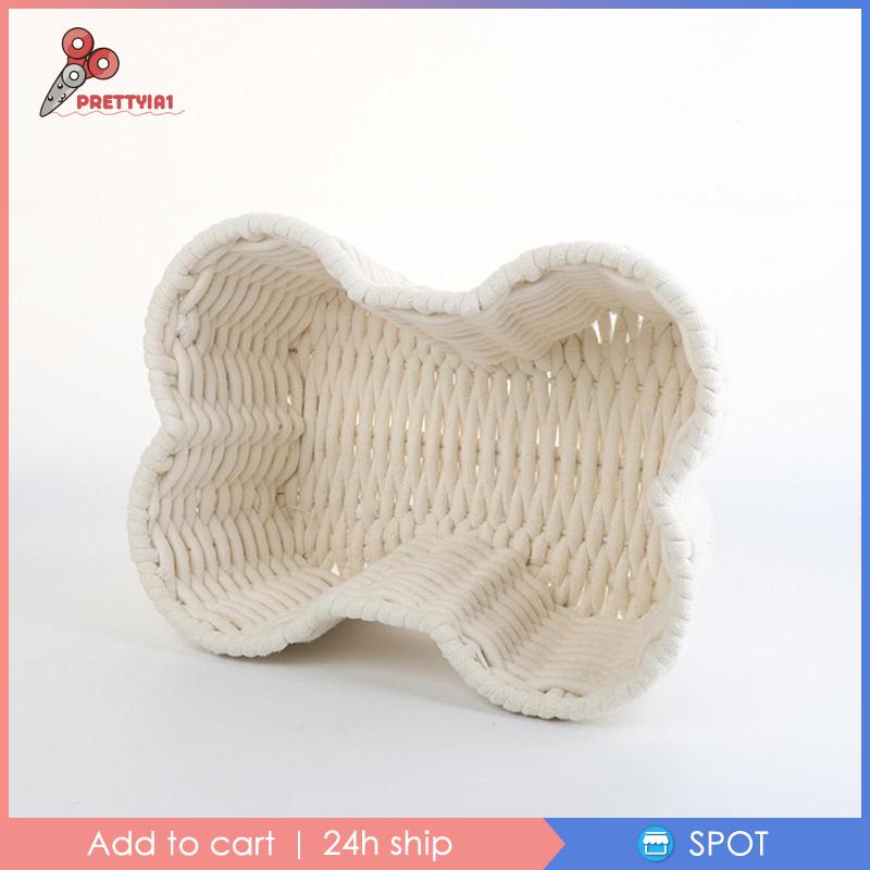 [Prettyia1] Giỏ Đựng Đồ Dùng Văn Phòng / Phòng Khách Đan Tay Mềm Mại Dung Tích Lớn