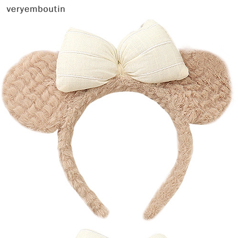 Băng Đô Cài Tóc Vải Bông Hình Tai Gấu Không Trượt Thời Trang Cho Nữ