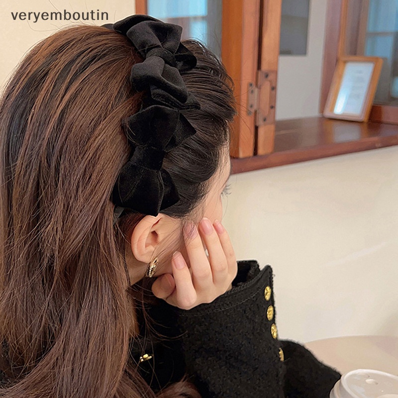 Băng Đô Nhung Thắt Nơ Hình Đầu Lâu Thời Trang Thanh Lịch Cao Cấp