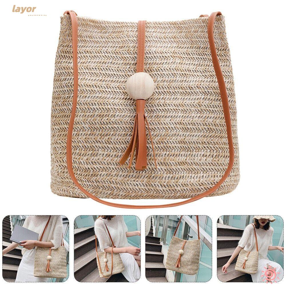 Lay Túi Tote Đan Rơm Dệt Hợp Thời Trang Phù Hợp Với Mùa Hè