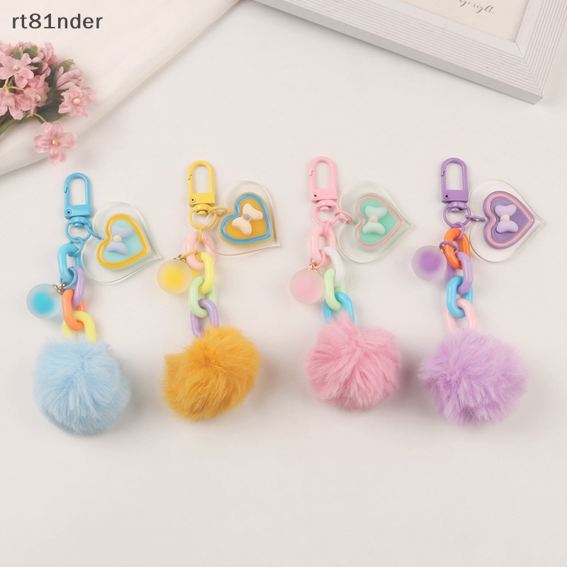 Rt Móc Khóa Banh Lông Nhiều Màu Sắc Dễ Thương