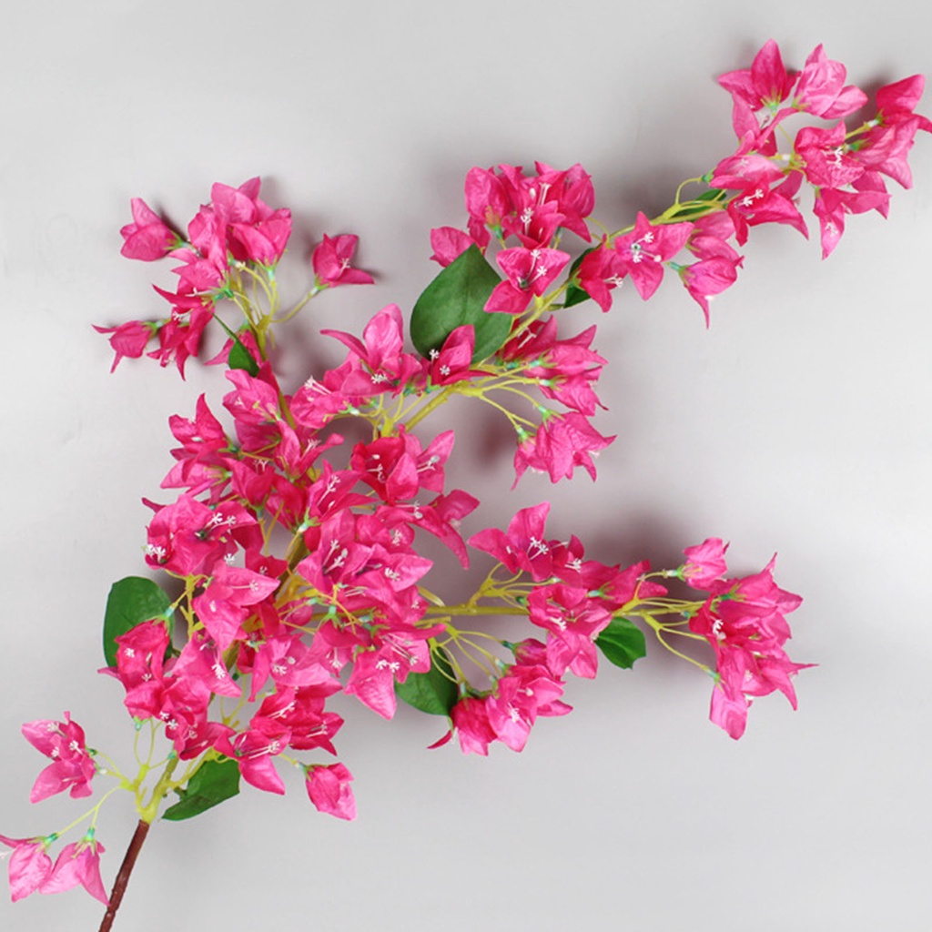 Cành Hoa Hồng Nhân Tạo Bougainvillea 120cm Với Thân Sắt Trang Trí Đám Cưới