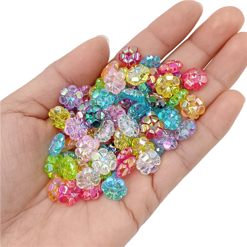Bộ 40 Hạt Xâu Chuỗi 10mm Hình Hoa Đào Nhiều Màu Sắc