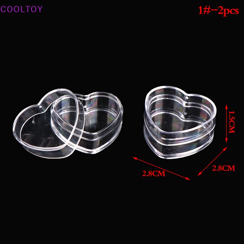 Cooltoy Bộ 2 Hộp Đựng Trang Sức Hình Vuông / Trái Tim Mini Trang Trí Nhà Búp Bê