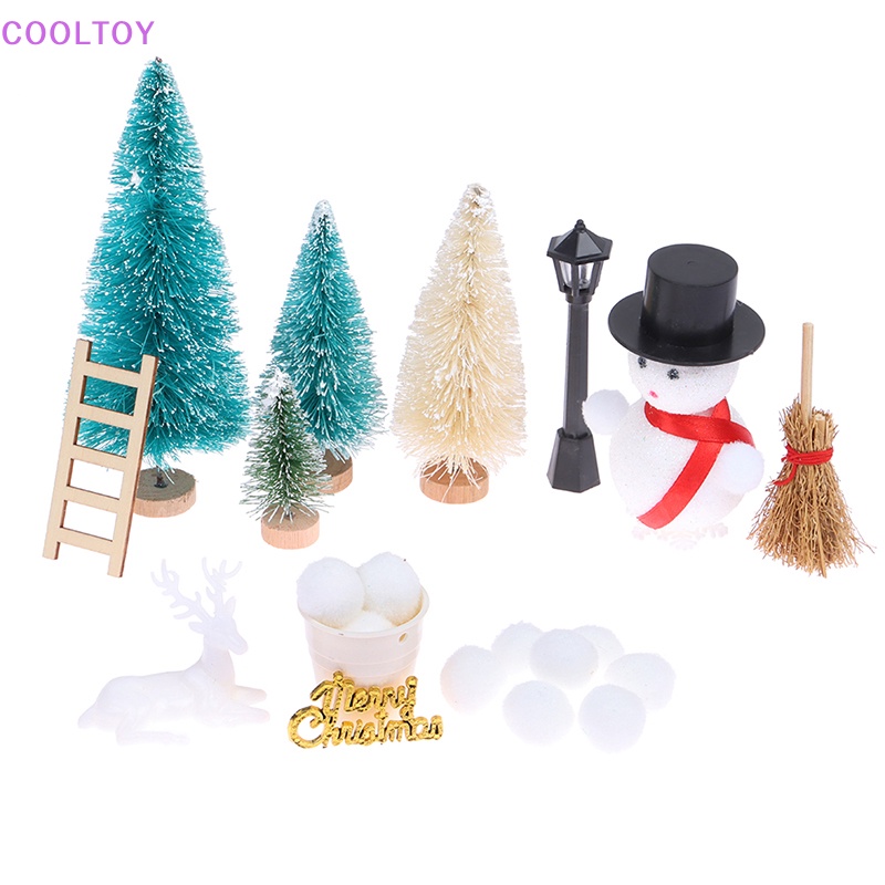 1 Bộ Vật Liệu Tự Làm Người Tuyết 1: 12 Trang Trí Phong Cảnh Giáng Sinh Cho Nhà Búp Bê