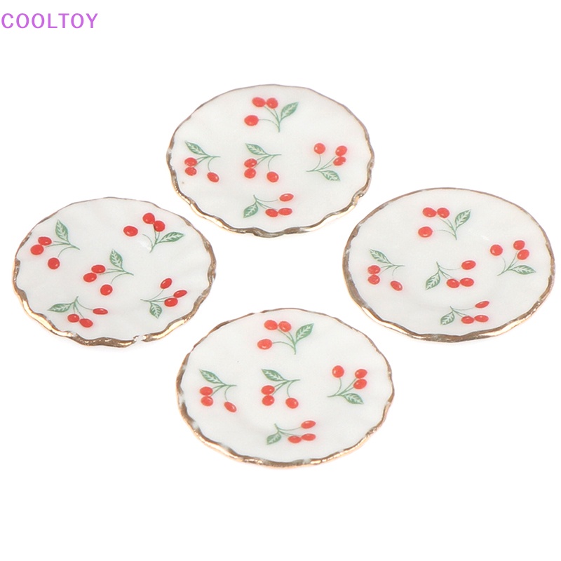 Set 4 Đĩa Trang Trí Nhà Búp Bê Tỉ Lệ 1: 12