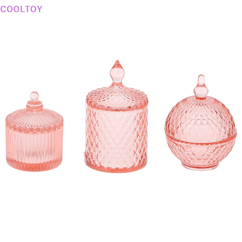 Set 3 Lọ Kẹo Trong Suốt Trang Trí Nhà Búp Bê Tỉ Lệ 1: 12