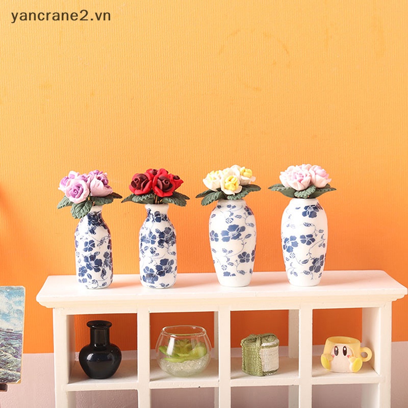 Lọ Hoa Hồng Nhân Tạo Tỉ Lệ 1: 12 Dành Cho Trang Trí Nhà Búp Bê / Nhà Búp Bê {yancrane2.vn