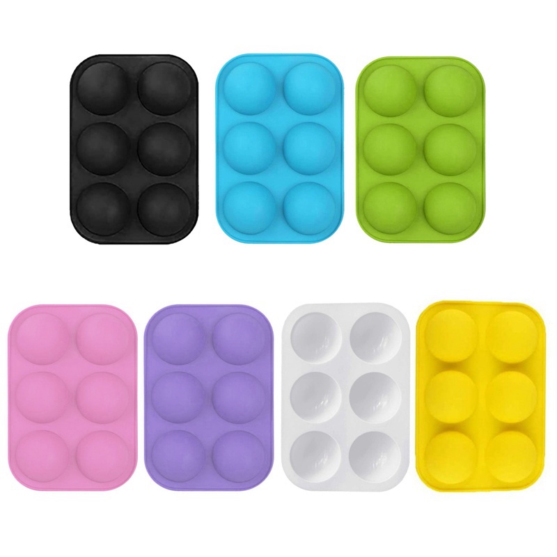 Khuôn Silicone 6 Lỗ Làm Bánh Hình Bán Cầu