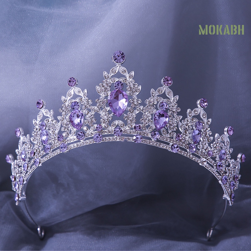 Vương Miện Cài Tóc Đính Đá Lấp Lánh Sang Trọng Cho Cô Dâu