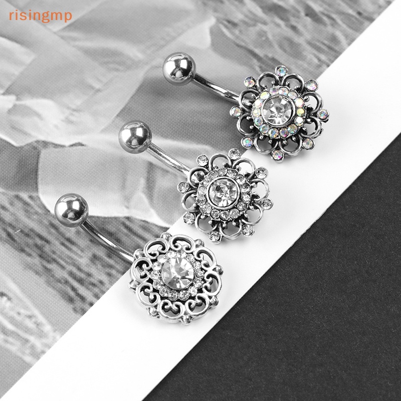 Khuyên Rốn Thép Không Gỉ Đính Đá Quyến Rũ