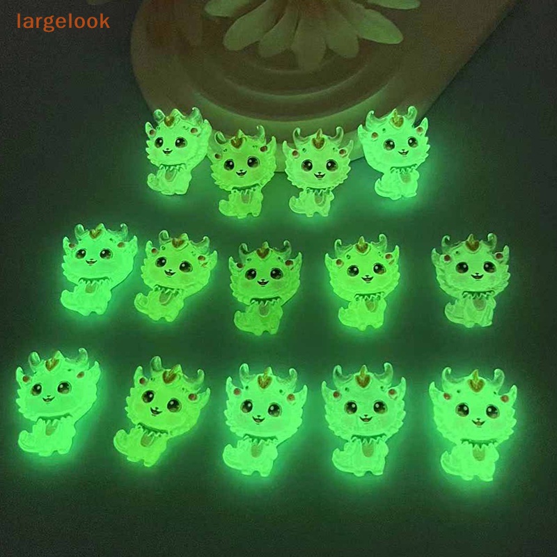 Bộ 2 Kẹp Tóc Hình Rồng Dạ Quang Bằng Nhựa Resin Dễ Thương Trang Trí Tủ Lạnh / Điện Thoại DIY