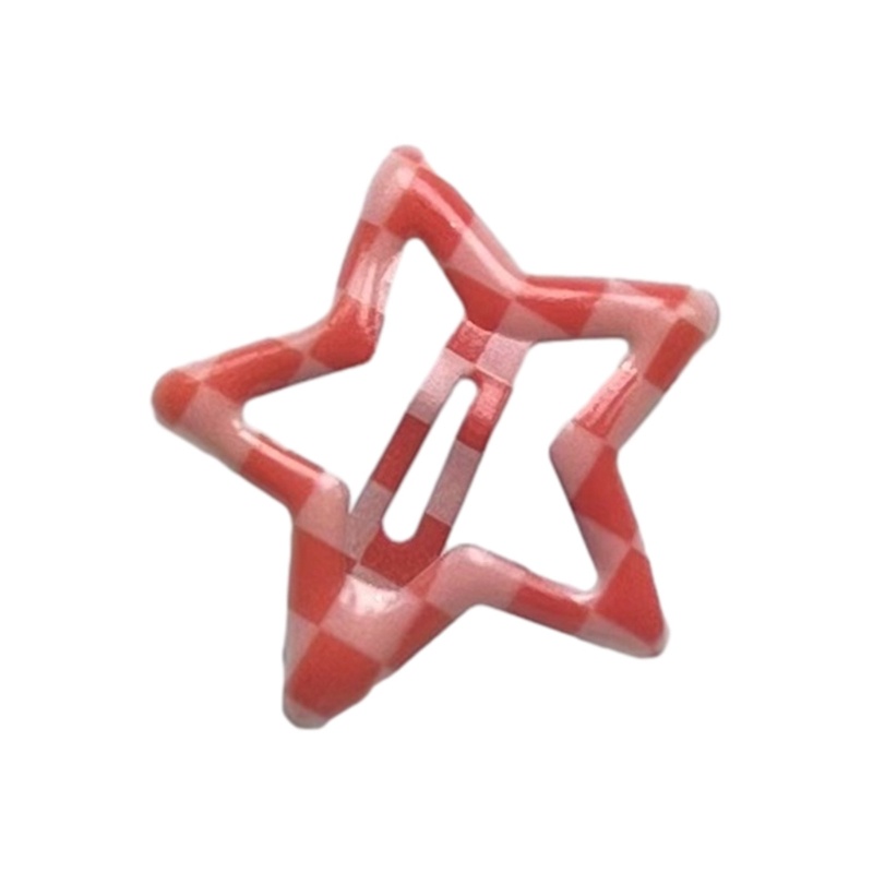 Kẹp Tóc Mái Hình Ngôi Sao / Kẻ Ô Vuông Y2K Chống Trượt Thời Trang Xuân Hè Cho Nữ