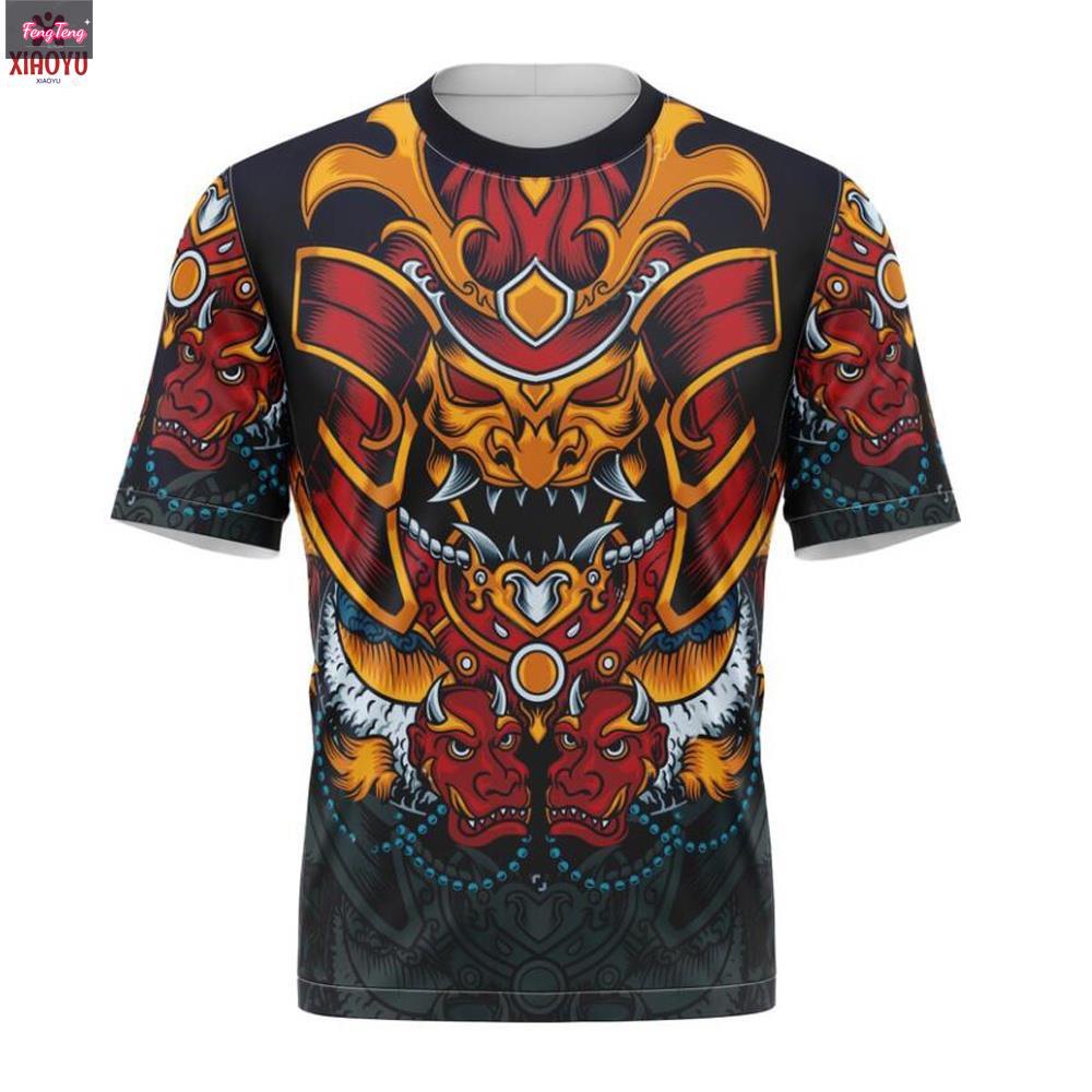 Áo Thun Ngắn Tay Thoáng Khí In Hình Xăm 3d Phong Cách Harajuku Nhật Bản