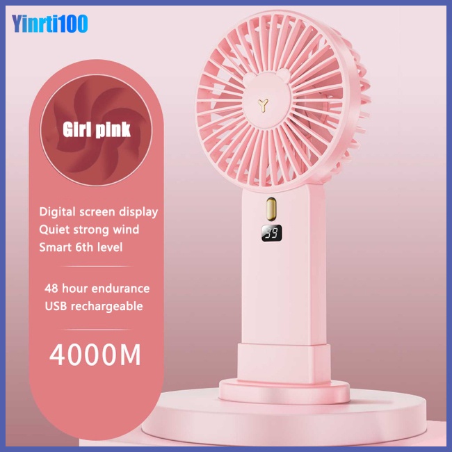 Quạt Mini Cầm Tay Màn Hình Led Sạc Usb Tiện Dụng Cho Các Hoạt Động Ngoài Trời