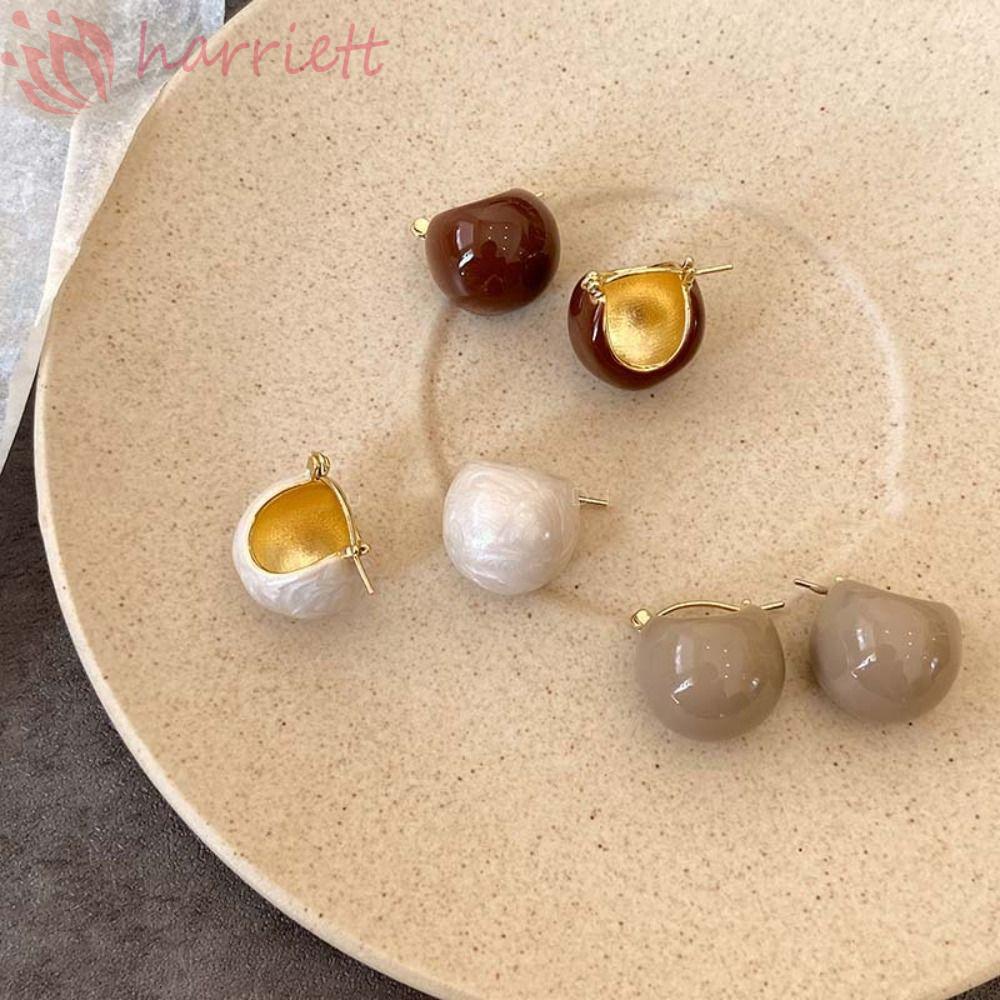 Khuyên Tai Hạt Tròn Tráng Men Cá Tính Cho Nữ