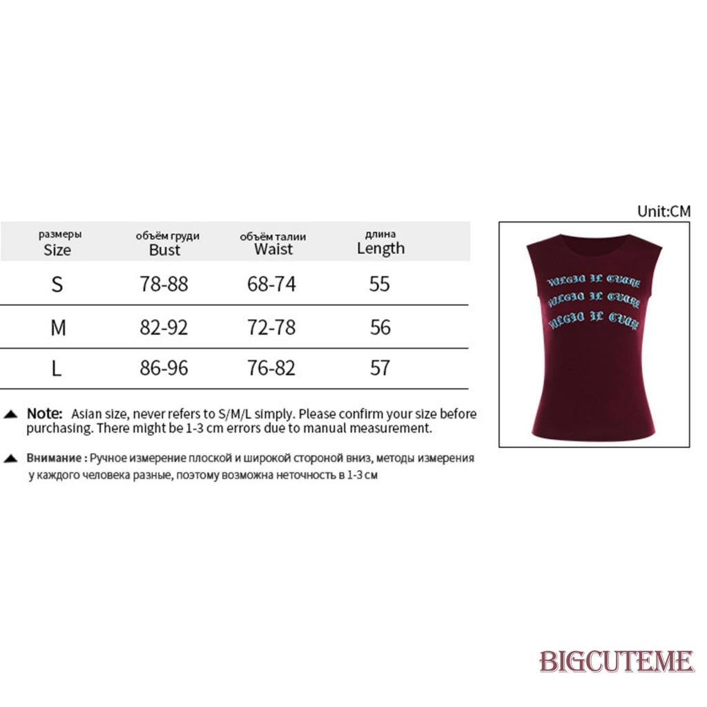 [] Áo Tank Top Không Tay Cổ Thuyền In Chữ Phong Cách Retro Cho Nữ