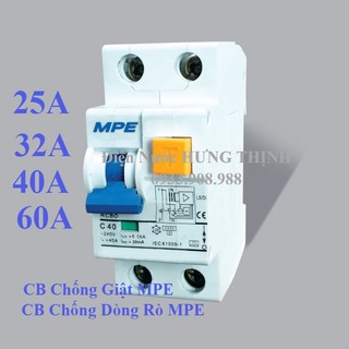 Cb chống giật mpe - chống dòng rò mpe - rcbo mpe