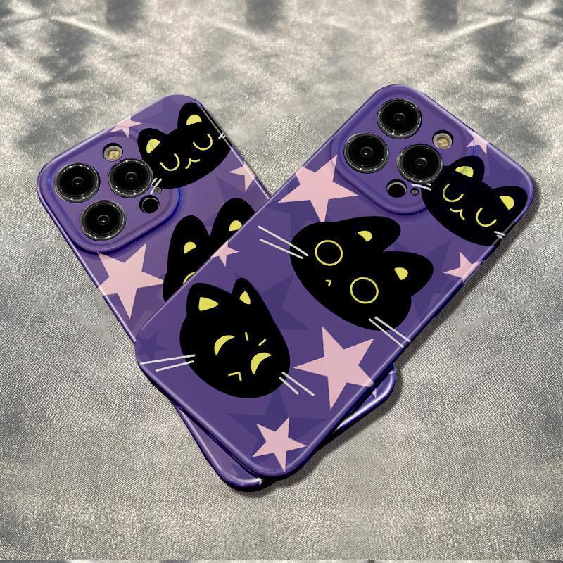Ốp Điện Thoại Dẻo Họa Tiết Mèo Đen Dễ Thương Chống Sốc Cho Iphone12 Star max 13 78 14Pro 11Inch XWUV