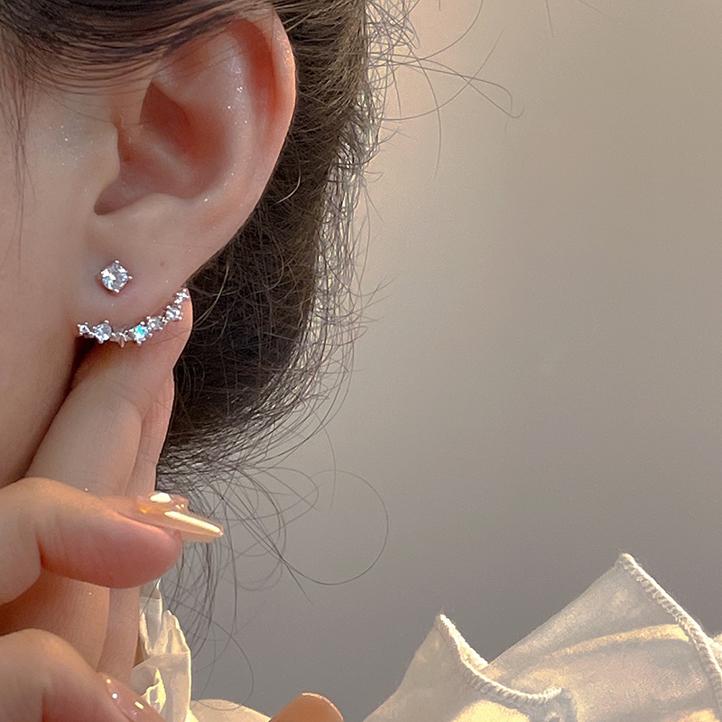 Khuyên Tai Đính Đá Zircon Siêu Lấp Lánh Thời Trang Cho Nữ