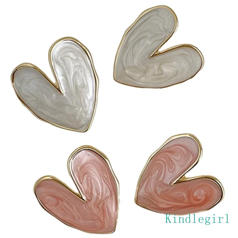 Bông Tai Hình Trái Tim Bằng Hợp Kim Thời Trang