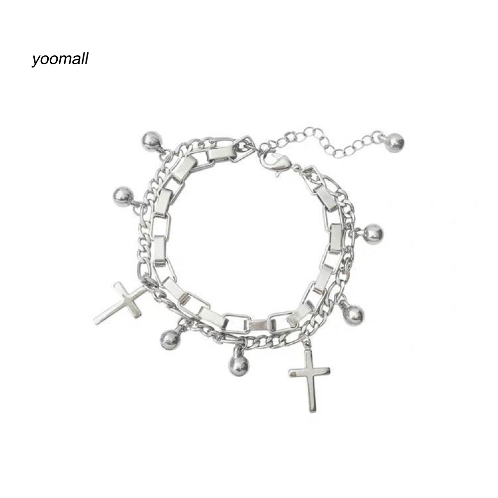 Vòng Tay 2 Lớp Mặt Hình Thánh Giá / Trái Tim Thời Trang Cho Nữ