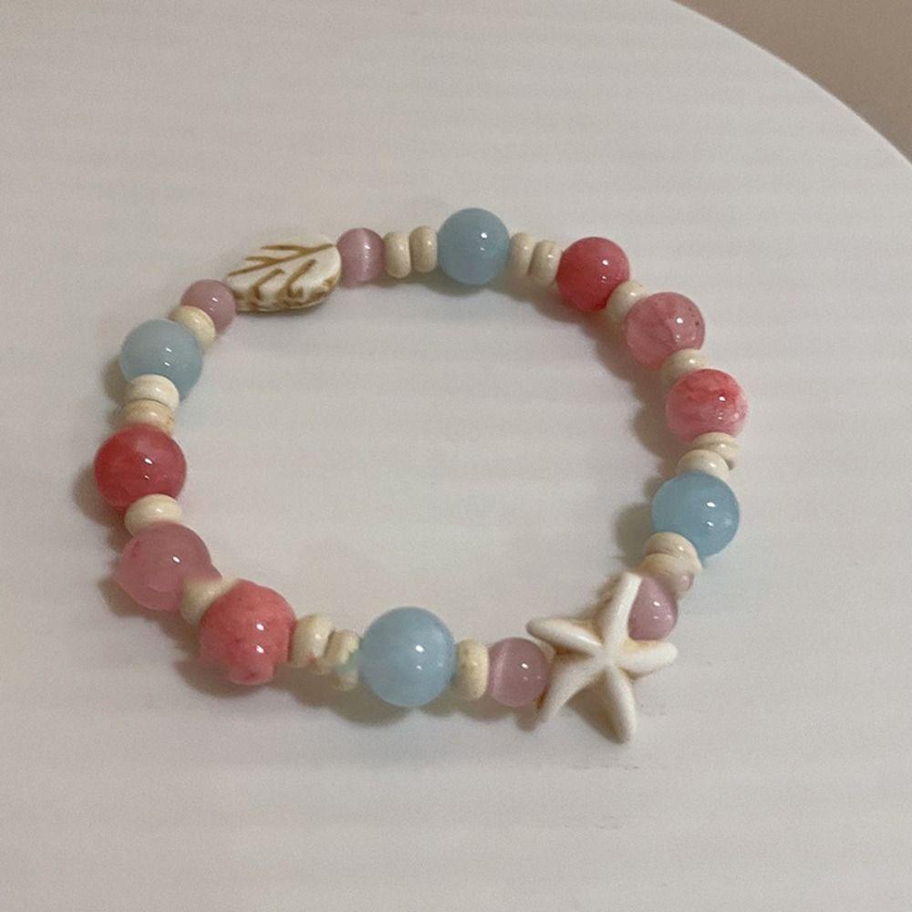 Epoch Vòng Tay Chuỗi Hạt Mắt Mèo Đính Hoa Phong Cách Hàn Quốc Thời Trang Mùa Hè