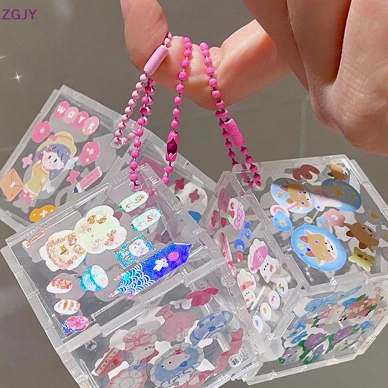 Móc Khóa Hình Khối Lập Phương 3D Bằng Acrylic Trong Suốt Độc Đáo DIY Mới