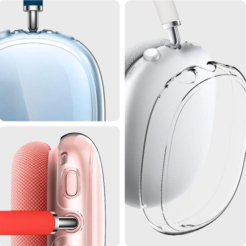 Vỏ Bảo Vệ Hộp Sạc Tai Nghe Airpods Max Không Dây Bằng Silicon TPU Mềm Trong Suốt
