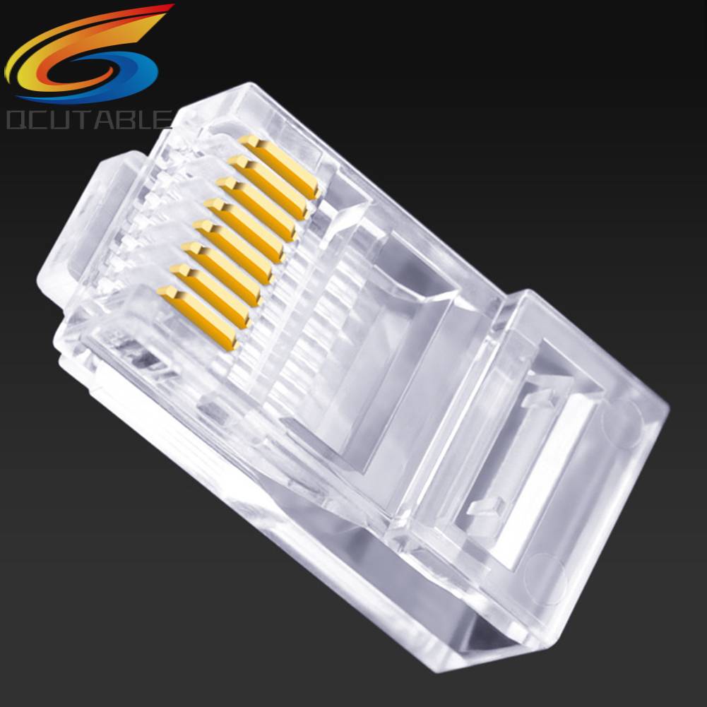 Set 100 Đầu Nối Mạ Vàng RJ45 Cat5 8P8C UTP Mạng Chuyên Dụng
