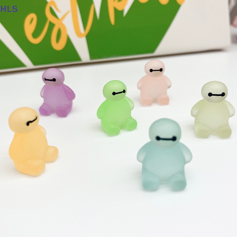 [HLS] Set 5 Đồ trang trí Baymax Mini Bằng Nhựa Phát Sáng Trong Bóng Tối Trang Trí Nhà Búp Bê DIY Màu Sắc Ngẫu Nhiên