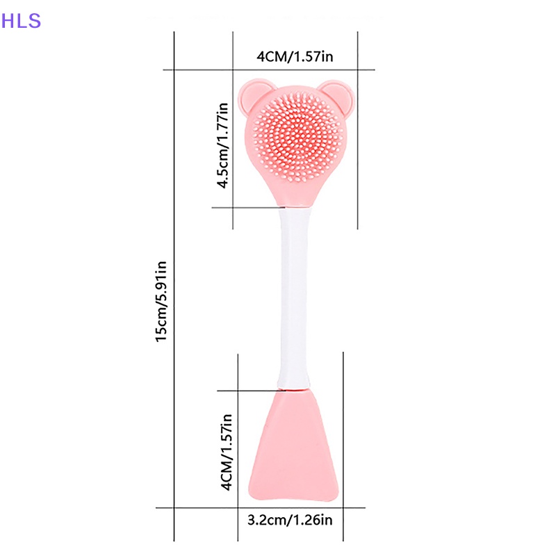 Cọ Đắp Mặt Nạ Silicone Hình Gấu Hai Mặt Có Thể Tái Sử Dụng