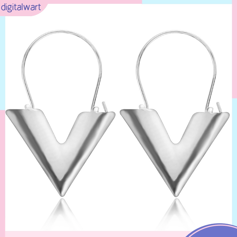 Khuyên Tai Kim Loại Hình Chữ V Thời Trang Cho Nữ