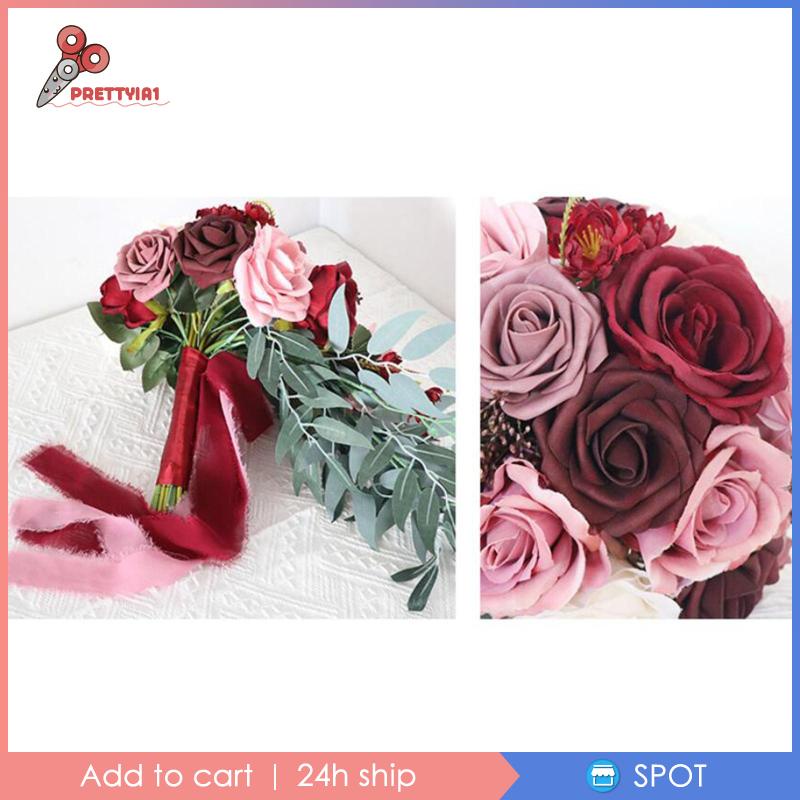 [Prettyia1] Bó Hoa Hồng Giả Lãng Mạn Cho Cô Dâu Trong Ngày Cưới