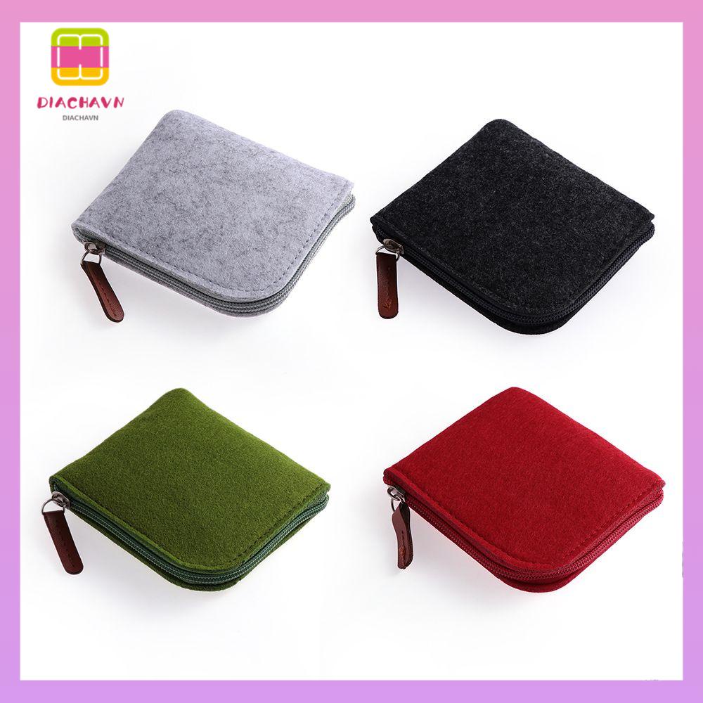 DIACHAVN Ví Đựng Tiền Xu Chất Liệu Len Phong Cách Retro Cho Nam Nữ