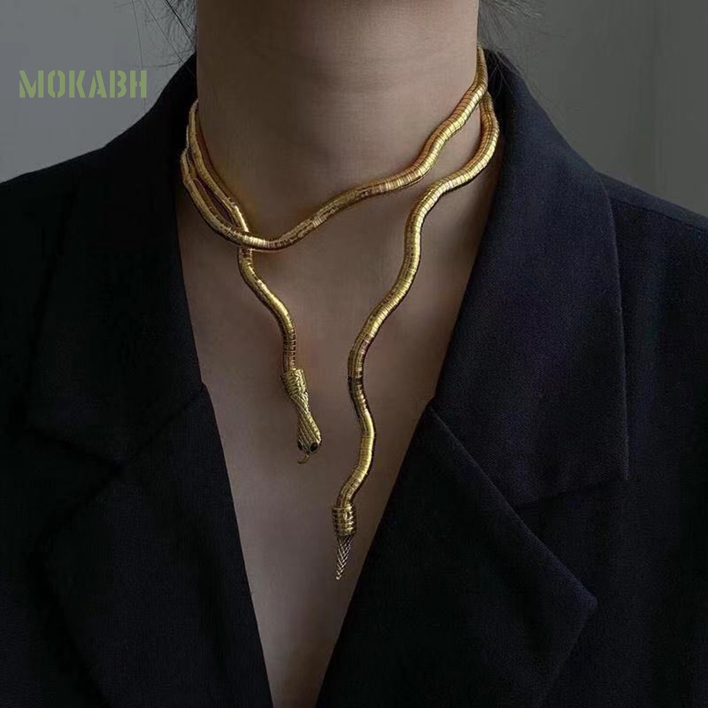 [Mok Abh] Vòng Cổ Choker Bằng Hợp Kim Mạ Điện Đa Năng Phong Cách Phương Tây Có Thể Điều Chỉnh