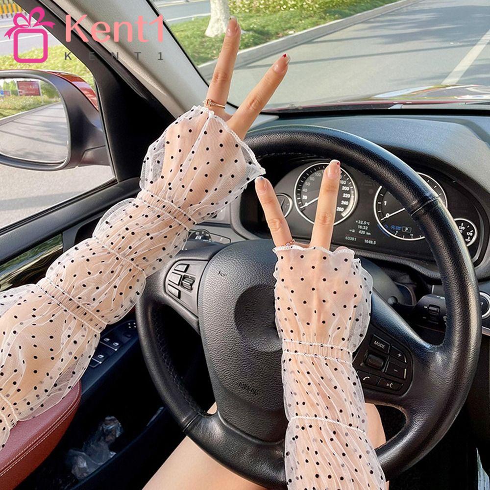 Găng Tay Chống Nắng Phối Ren Lưới Mỏng Thoáng Khí Phong Cách Lolita Kat1