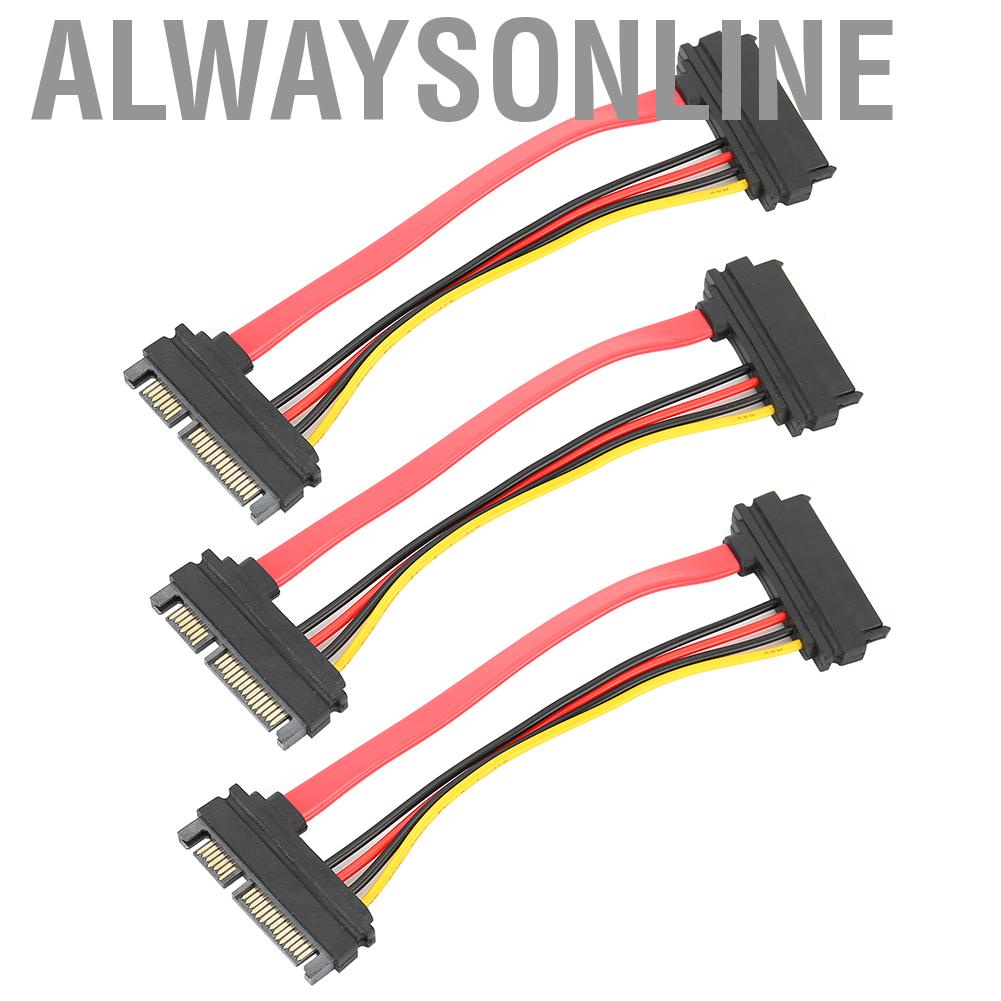 Alwaysonline High Reliability Data Cable  SATA 22P Male to Female for RCA Style Y Suitable Home or Mobile Using