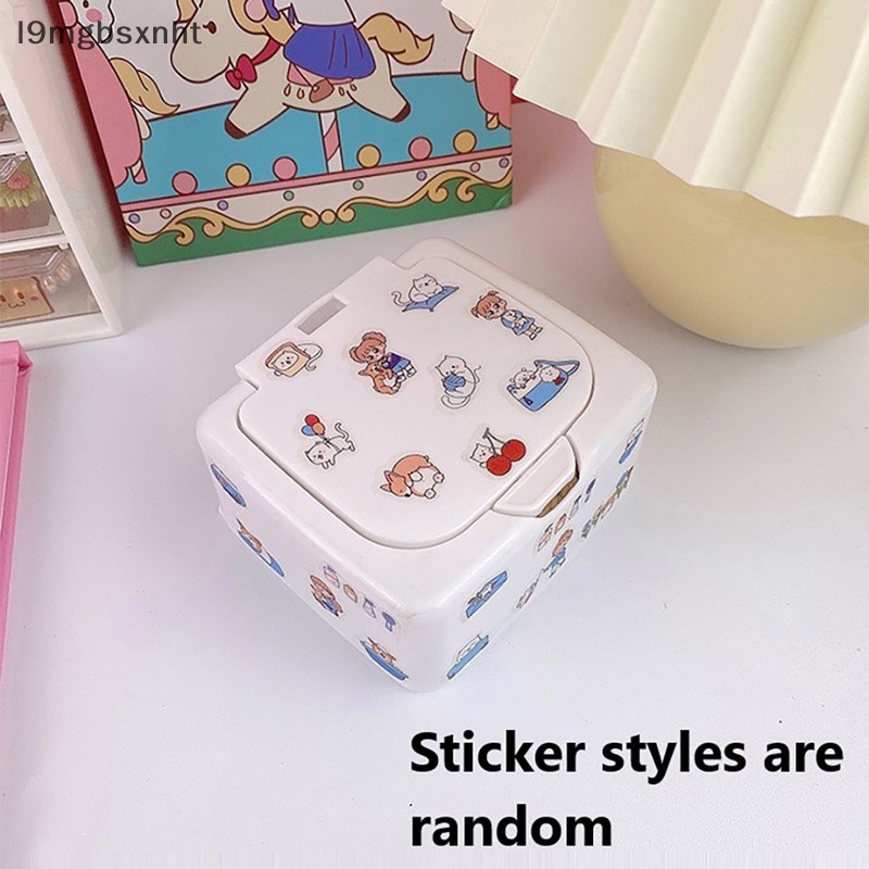 OOO dễ thương nút nhựa Máy tính để bàn hộp lưu trữ jewlery Organizer trường hợp với nắp Sticker uuu