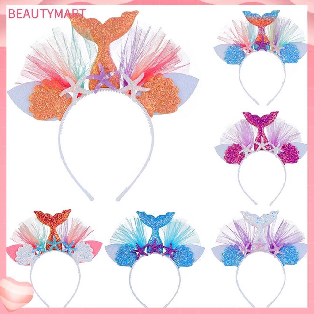 [beautymart] Băng Đô Đuôi Cá Đính Kim Sa Độ Co Giãn Cao Không Biến Dạng Cho Bé Gái