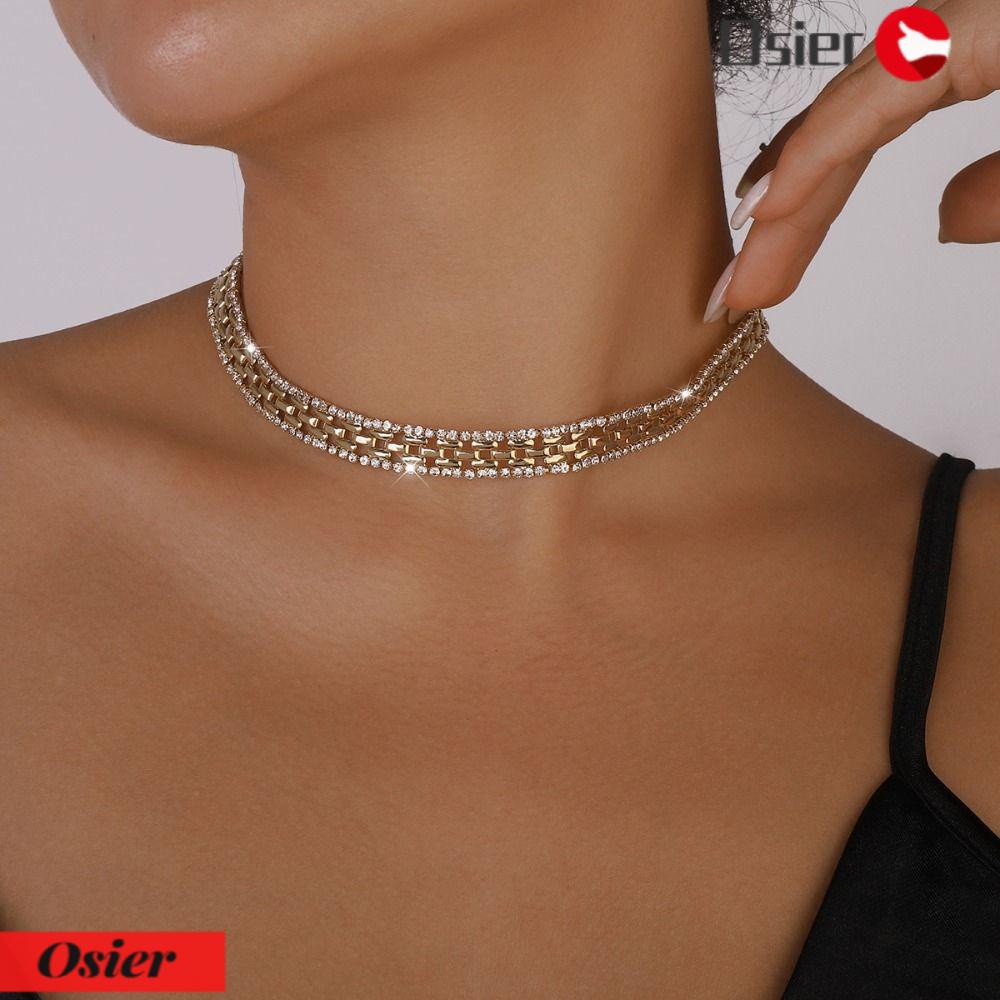 OSIER1 Vòng Cổ Choker Đính Đá Cổ Điển