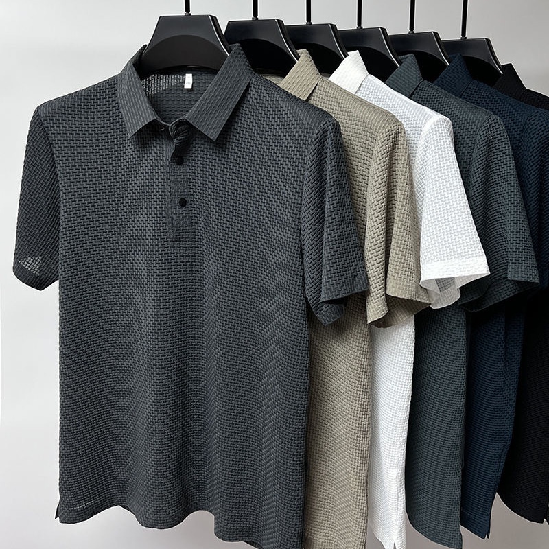 Áo Thun Polo Chất Liệu Lụa Màu Sắc Đơn Giản Trẻ Trung Dành Cho Nam Giới