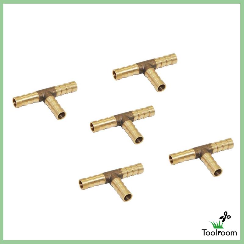 Set 5 Đầu Nối Ống Nhiên Liệu Hình Chữ T Bằng Đồng Thau Kích Thước 4mm