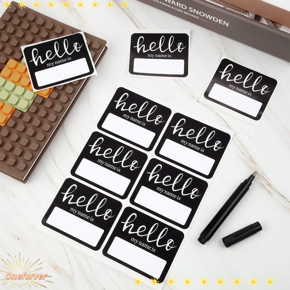 Set 240 Nhãn Dán Ghi Tên Em Bé In Chữ Hello Màu Đen