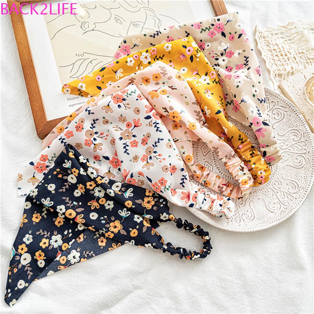 BACK2LIFE Băng Đô Vải Mỏng Họa Tiết Hoa Thời Trang